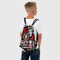 Рюкзак-мешок БУМАЖНЫЙ ДОМ ЛОГОБОМБИНГ LA CASA DE PAPEL, цвет: 3D-принт — фото 2