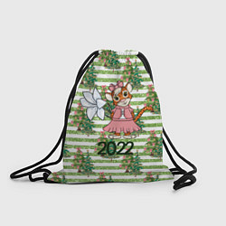 Рюкзак-мешок Милая тигрица с цветком, цвет: 3D-принт