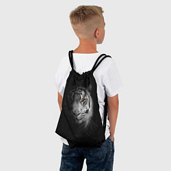 Рюкзак-мешок Тигр черно-белый соты, цвет: 3D-принт — фото 2