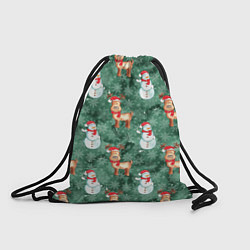 Рюкзак-мешок Новогоднее настроение Санта, цвет: 3D-принт