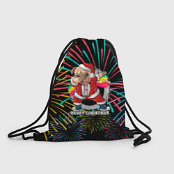 Рюкзак-мешок Merry Christmas Mops Dabbing, цвет: 3D-принт