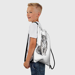 Рюкзак-мешок Сидящая белая тигрица, цвет: 3D-принт — фото 2