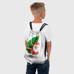 Рюкзак-мешок Дед мороз с елкой, цвет: 3D-принт — фото 2