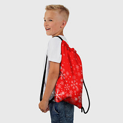Рюкзак-мешок Летящие снежинки, цвет: 3D-принт — фото 2