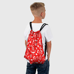 Рюкзак-мешок Новогодний узор паттерн, цвет: 3D-принт — фото 2
