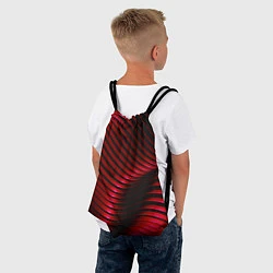 Рюкзак-мешок Волны красного металла, цвет: 3D-принт — фото 2