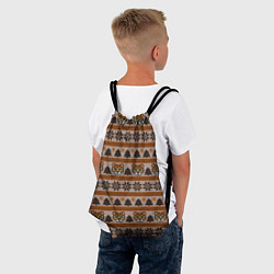 Рюкзак-мешок Вязаный новогодний стиль ёлка и тигренок, цвет: 3D-принт — фото 2