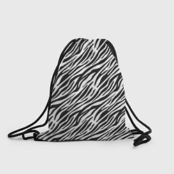 Рюкзак-мешок Чёрно-Белые полоски Зебры, цвет: 3D-принт