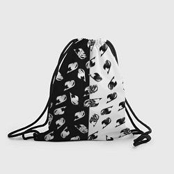 Рюкзак-мешок FAIRY TAIL BLACK WHITE ХВОСТ ФЕИ СИМВОЛЫ ЧЁРНО БЕЛ, цвет: 3D-принт