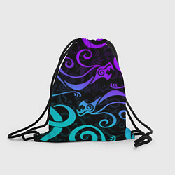 Рюкзак-мешок НЕОНОВОЕ ТАТУ ДРАКЕНА УЗОР, цвет: 3D-принт