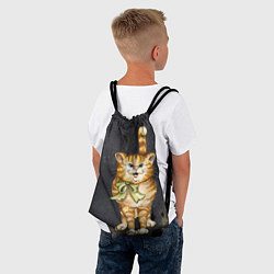 Рюкзак-мешок Полосатый кот на асфальте, цвет: 3D-принт — фото 2