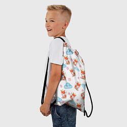 Рюкзак-мешок Лисички и облачка, цвет: 3D-принт — фото 2