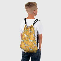 Рюкзак-мешок Единороги на желтом фоне, цвет: 3D-принт — фото 2