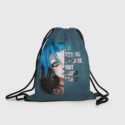 Рюкзак-мешок ARCANE League Of Legends JINX надпись, цвет: 3D-принт