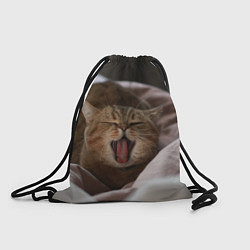 Рюкзак-мешок Зевающий кот на кровати, цвет: 3D-принт