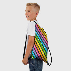 Рюкзак-мешок Радужные полосы микс, цвет: 3D-принт — фото 2