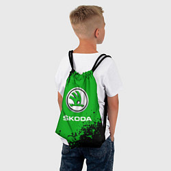 Рюкзак-мешок Skoda следы от шин, цвет: 3D-принт — фото 2