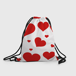 Рюкзак-мешок Красные сердечки Heart, цвет: 3D-принт
