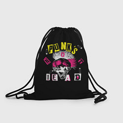Рюкзак-мешок PUNKS NOT DEAD ирокез, булавки, череп, цвет: 3D-принт