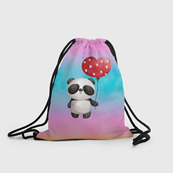 Рюкзак-мешок Маленькая панда с сердечком, цвет: 3D-принт