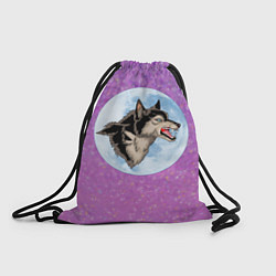 Рюкзак-мешок Волк оборотень и Луна, звёздное небо, цвет: 3D-принт