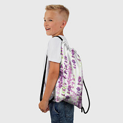 Рюкзак-мешок Цветы Лаванды акварелью, цвет: 3D-принт — фото 2