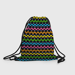 Рюкзак-мешок Разноцветные волнистые линии, цвет: 3D-принт