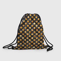 Рюкзак-мешок Золотой горошек на черном фоне, цвет: 3D-принт