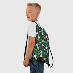 Рюкзак-мешок Зеленые листочки паттерн, цвет: 3D-принт — фото 2