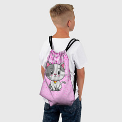 Рюкзак-мешок Котик с серым пятном, цвет: 3D-принт — фото 2