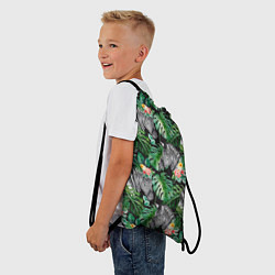 Рюкзак-мешок Зебра и листья, цвет: 3D-принт — фото 2
