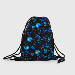 Рюкзак-мешок Ночные синие листья, цвет: 3D-принт