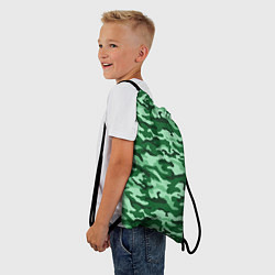 Рюкзак-мешок Зеленый монохромный камуфляж, цвет: 3D-принт — фото 2