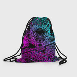 Рюкзак-мешок НЕОНОВЫЕ ДРАКОНЫ NEON DRAGON БРЫЗГИ КРАСОК, цвет: 3D-принт