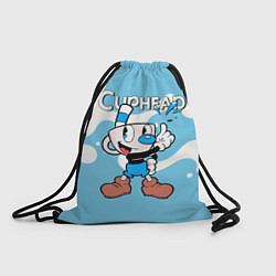 Рюкзак-мешок Cuphead синяя чашечка, цвет: 3D-принт