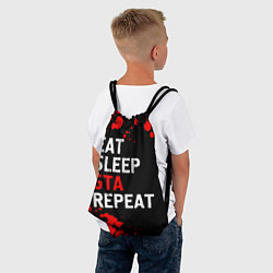 Рюкзак-мешок Eat Sleep GTA Repeat - Брызги, цвет: 3D-принт — фото 2