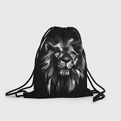 Рюкзак-мешок Голова льва в черно-белом изображении, цвет: 3D-принт