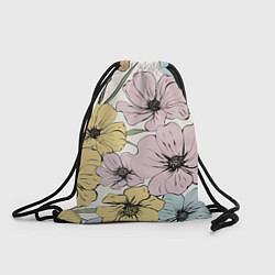 Рюкзак-мешок Цветы Винтажный Букет, цвет: 3D-принт