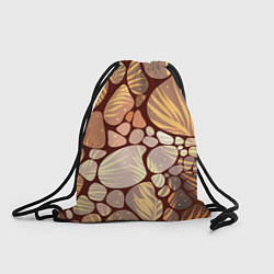 Рюкзак-мешок Коричнево-бежевые пастельные камушки с яркими паль, цвет: 3D-принт
