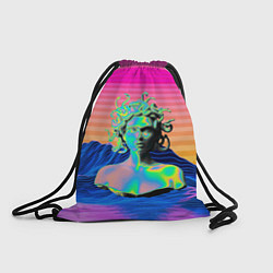 Рюкзак-мешок Gorgon Medusa Vaporwave Neon Mountains, цвет: 3D-принт