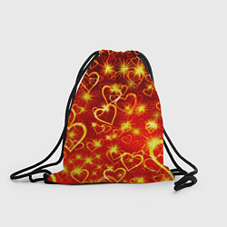 Рюкзак-мешок СВЕТЯЩИЕСЯ СЕРДЕЧКИ, цвет: 3D-принт