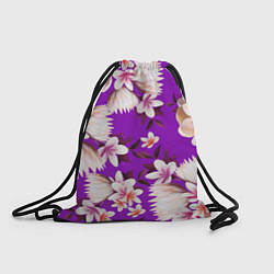 Рюкзак-мешок Цветы Фиолетовый Цветок, цвет: 3D-принт