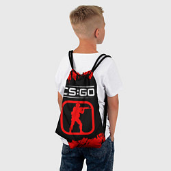 Рюкзак-мешок CS:GO лого с линиями и спецназом, цвет: 3D-принт — фото 2