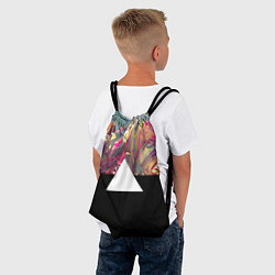 Рюкзак-мешок Цветы и треугольник, цвет: 3D-принт — фото 2