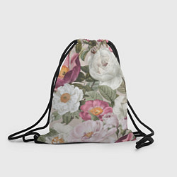 Рюкзак-мешок Цветы Розовый Сад Пион и Роз, цвет: 3D-принт