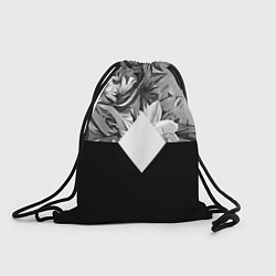 Рюкзак-мешок Черно-белый принт Ромб, цвет: 3D-принт