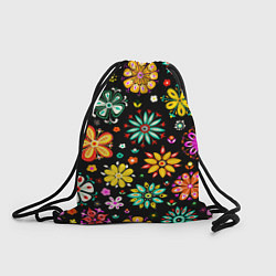Рюкзак-мешок MULTICOLORED FLOWERS, цвет: 3D-принт