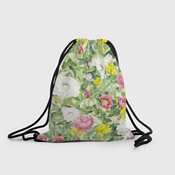 Рюкзак-мешок Цветы Белые и Розовые Пионы, цвет: 3D-принт