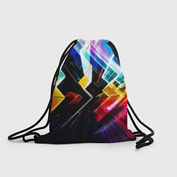 Рюкзак-мешок Неоновая молния Абстракция Neon Lightning Abstract, цвет: 3D-принт