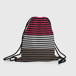 Рюкзак-мешок Красно-коричневый полосатый узор, цвет: 3D-принт
